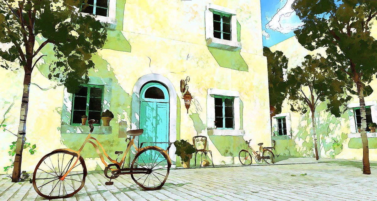 玄関（自転車のある通り）